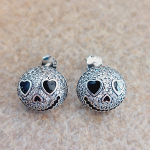 Sterling Silver .925 Nightmare Before Christmas Stud Earrings Skull Head